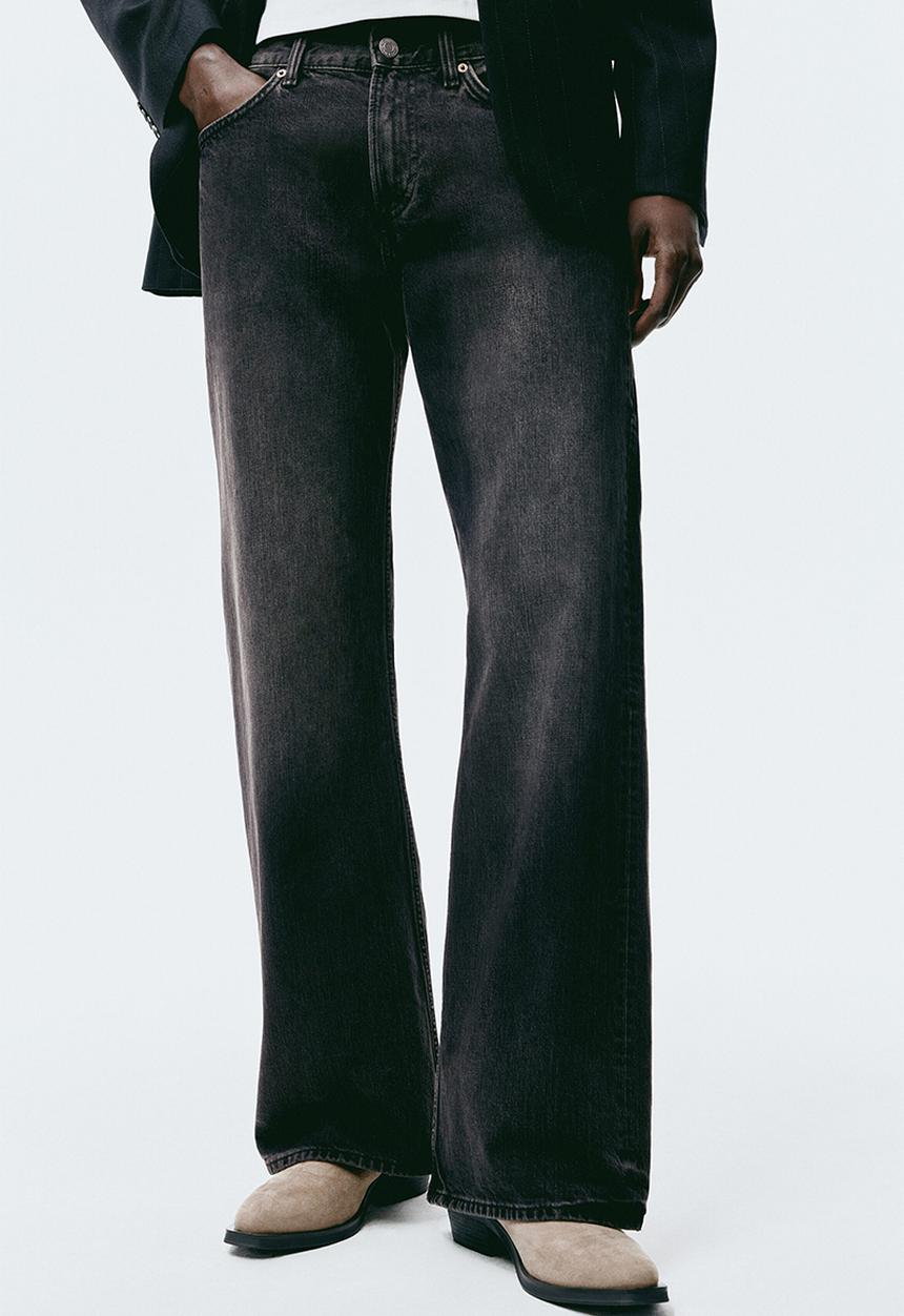 H&M - Relaxed bootcut jeans - washed black