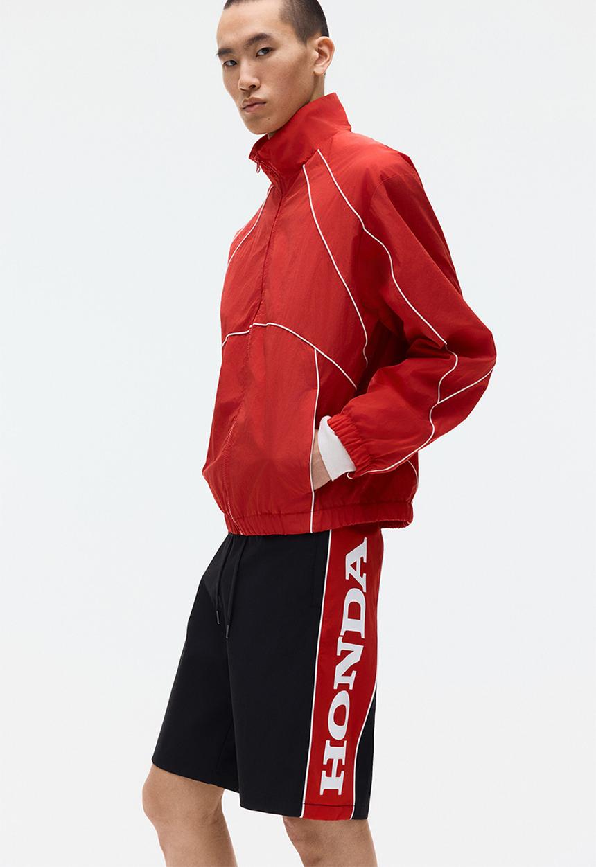 H&M - Loose fit printed shorts - black/honda