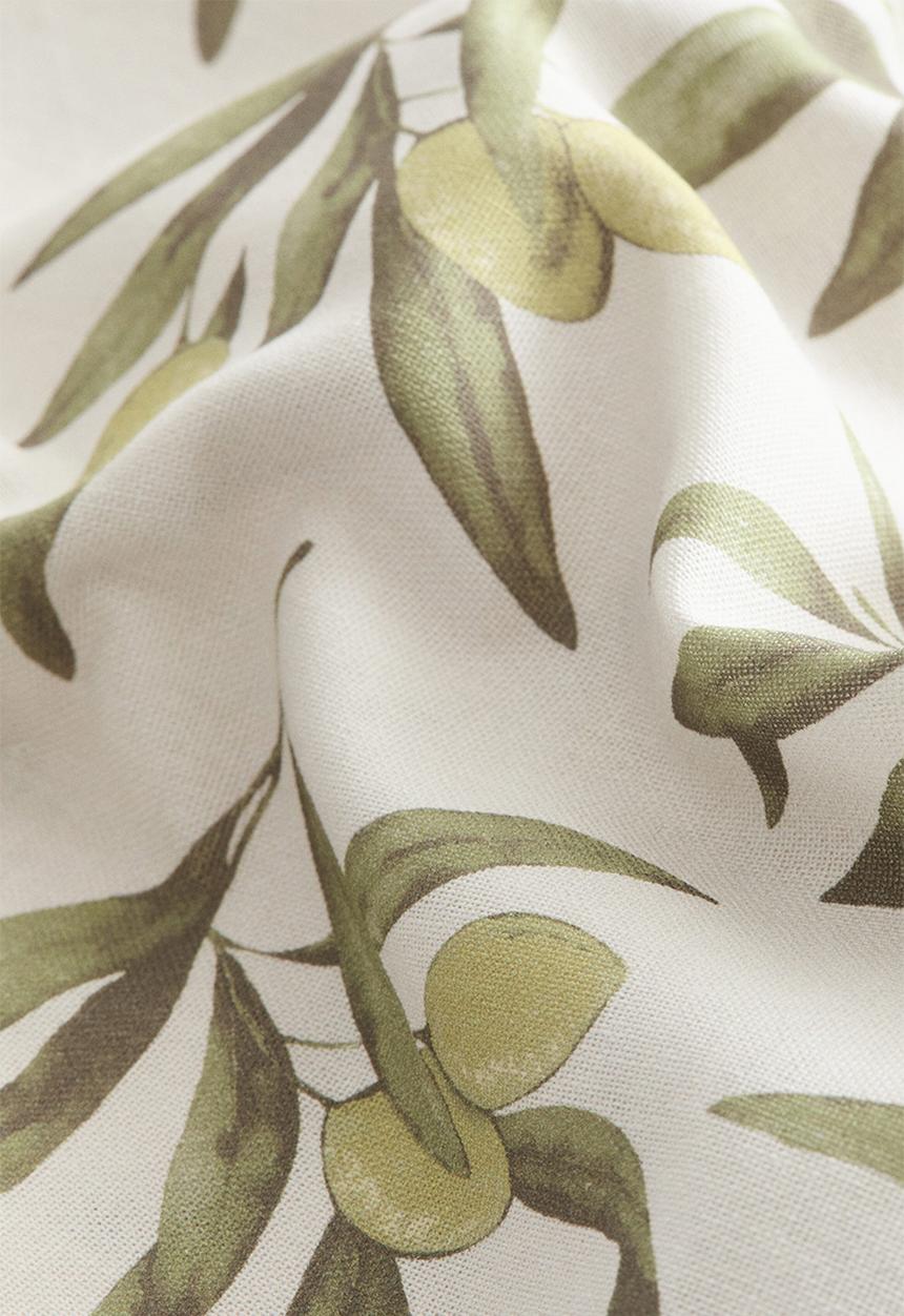 H&M - Patterned cushion cover - light beige/olives