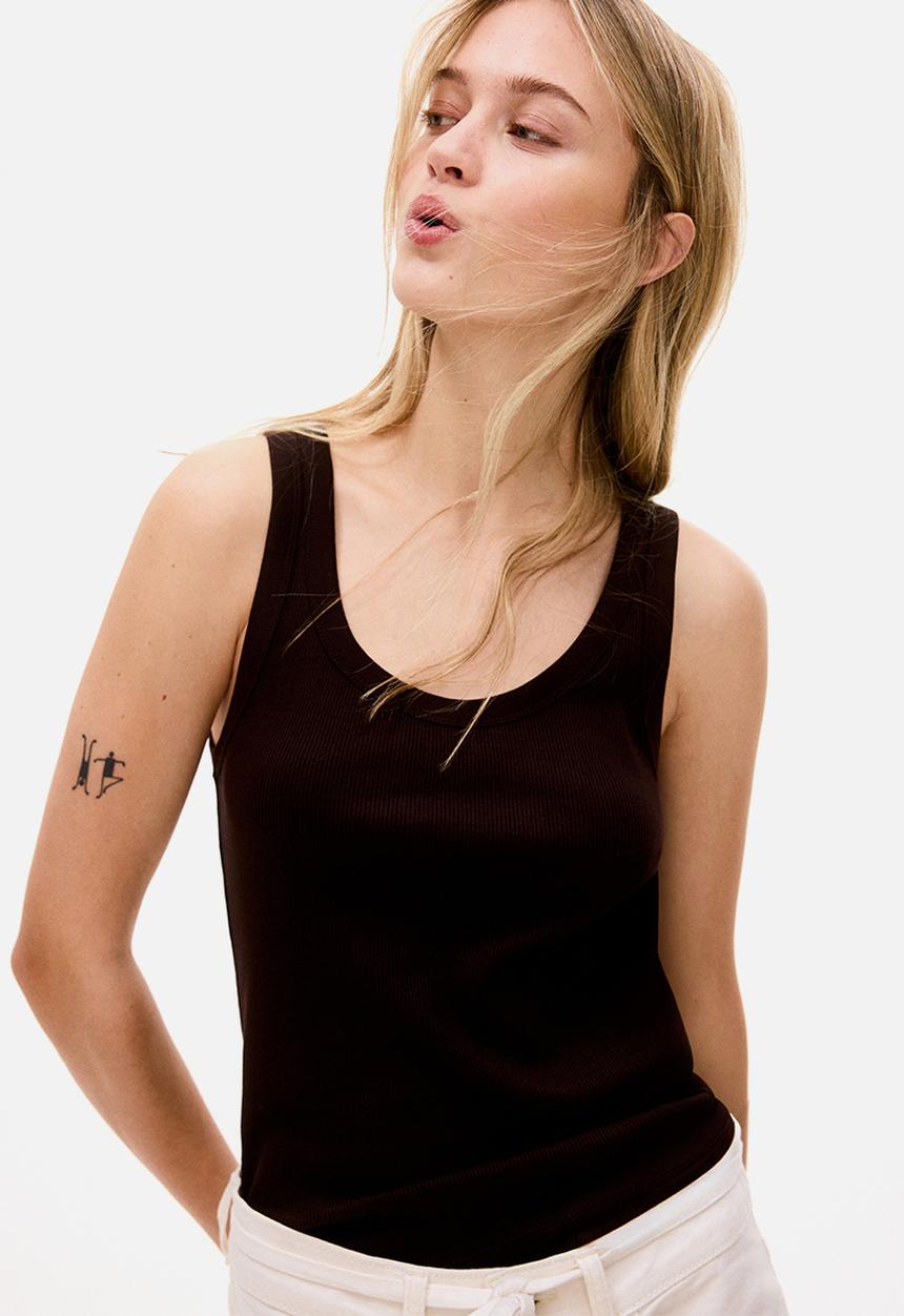 H&M - Ribbed vest top - dark brown