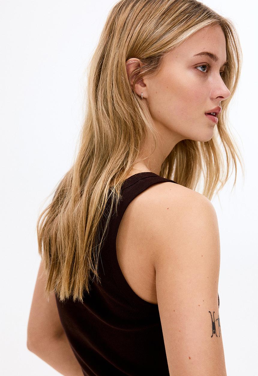 H&M - Ribbed vest top - dark brown