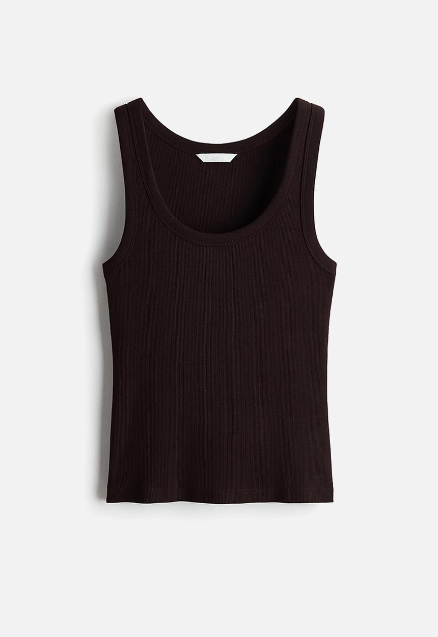 H&M - Ribbed vest top - dark brown