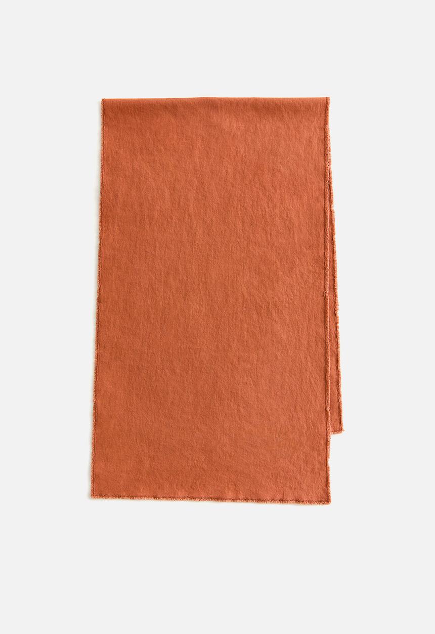 H&M - Linen-blend fringed table runner - orange