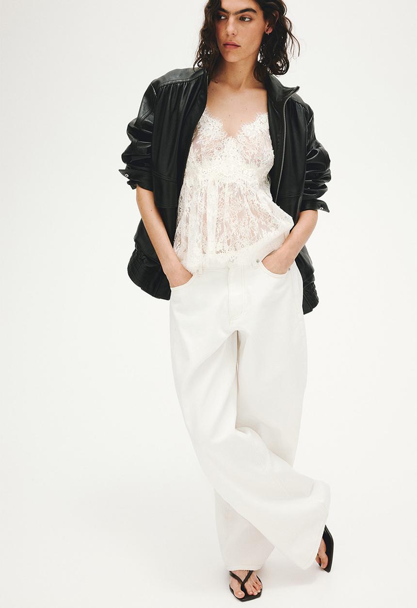 H&M - Barrel-leg jeans - white