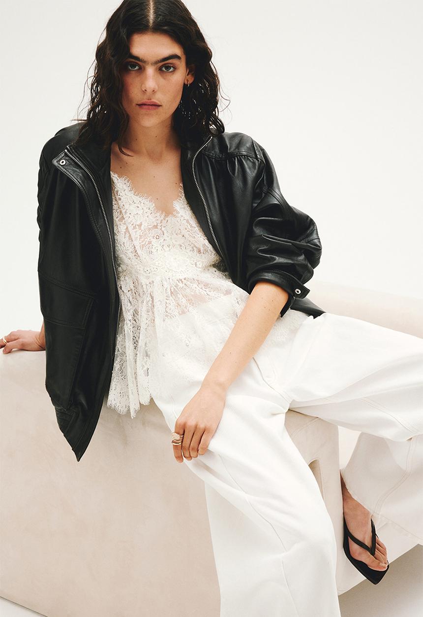 H&M - Barrel-leg jeans - white