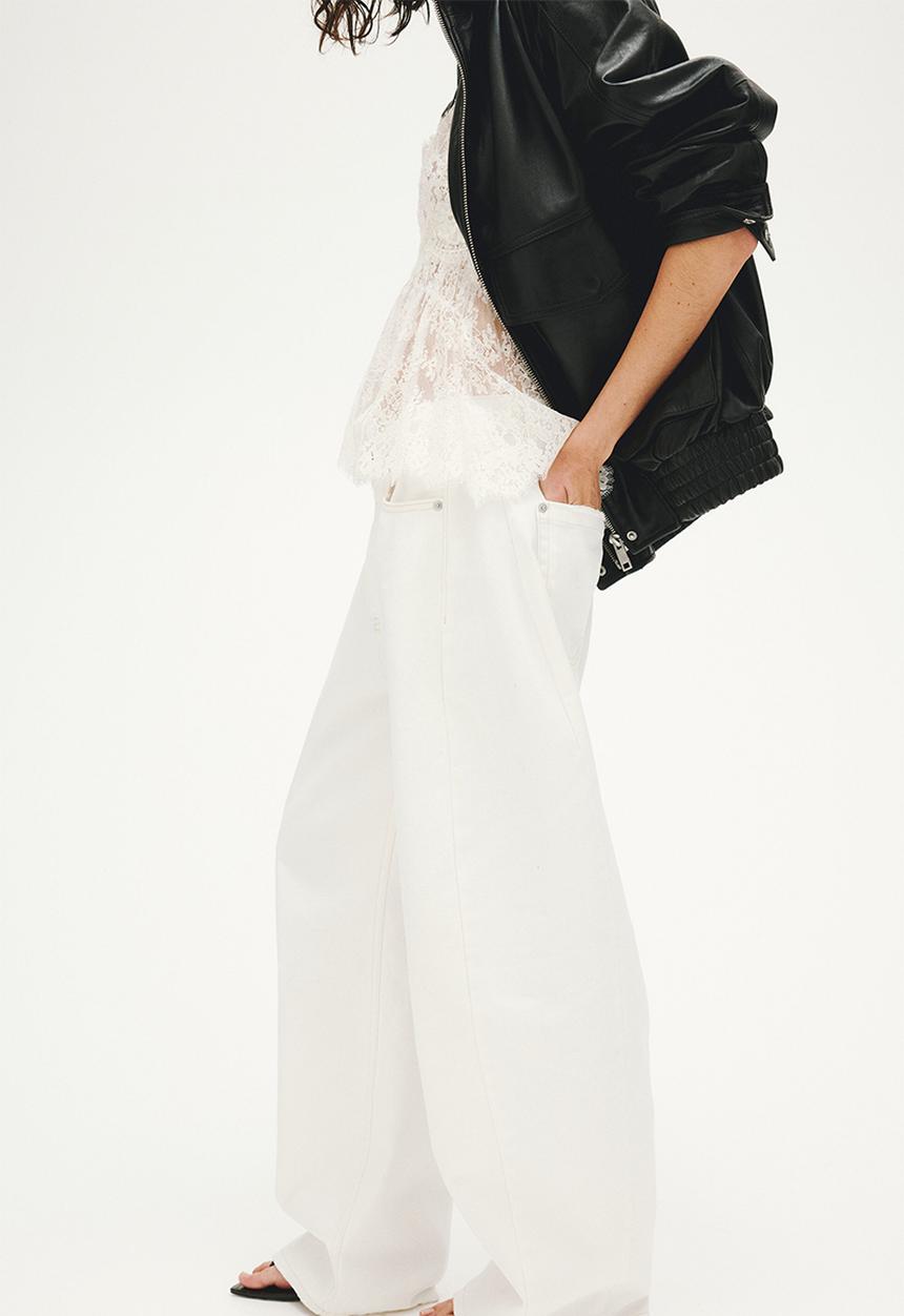 H&M - Barrel-leg jeans - white