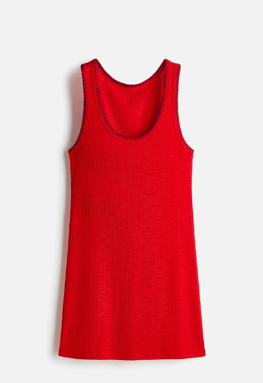 H&M - Rib-knit dress - red