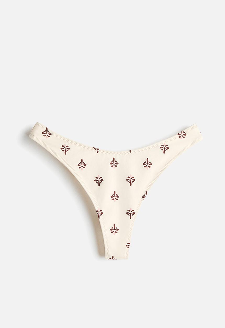 H&M - Brazilian bikini bottoms - cream/floral