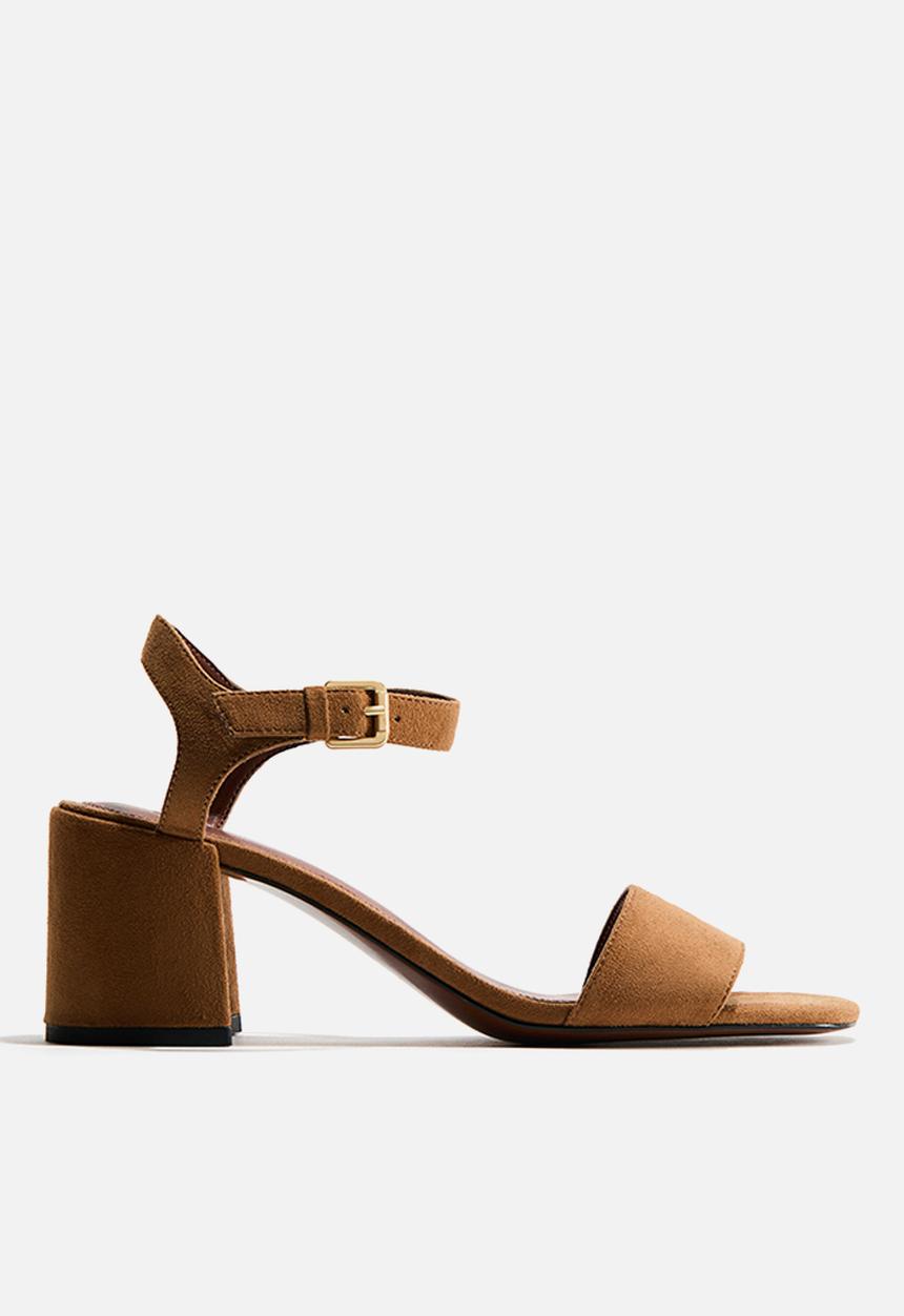 H&M - Block-heeled sandals - dark beige