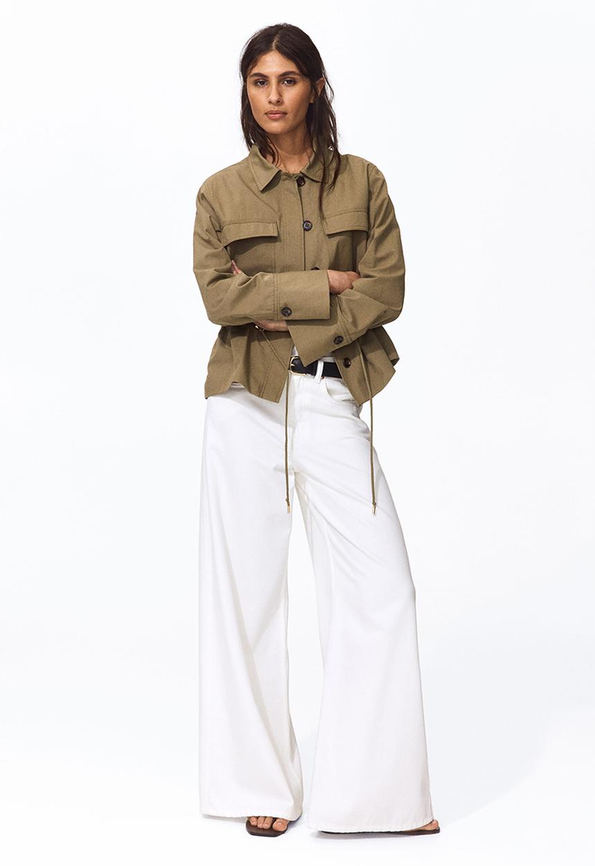 H&M - Cotton twill jacket - khaki green
