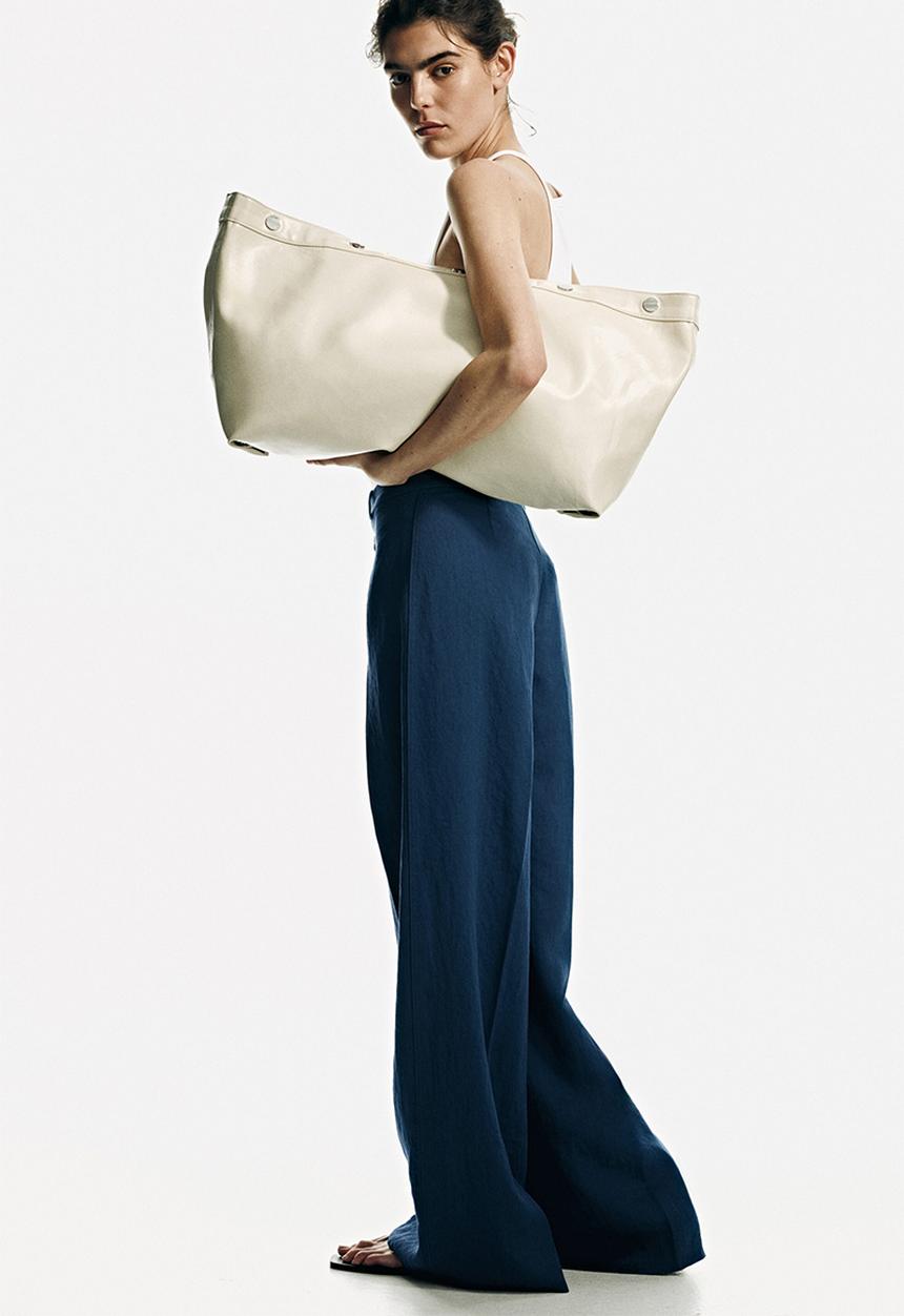 H&M - Wide tailored trousers - dark blue