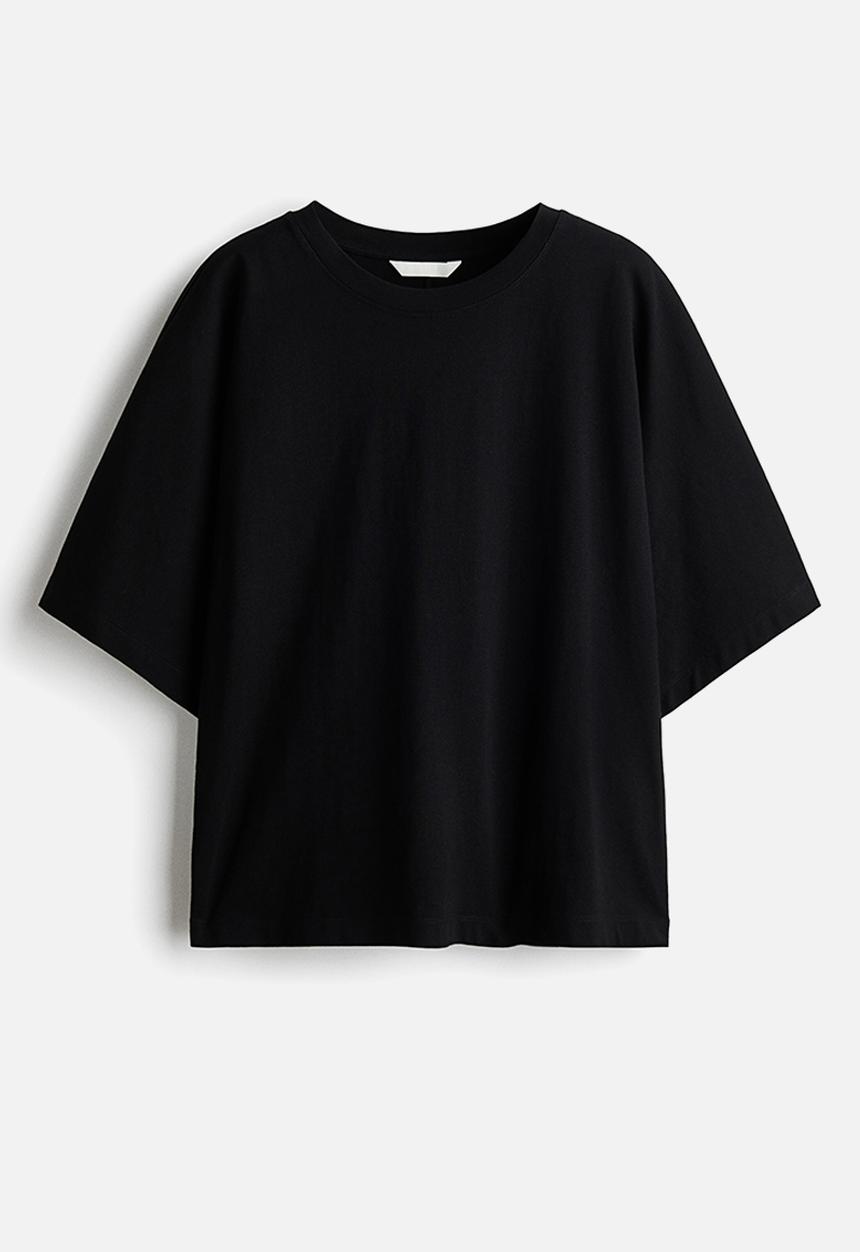 H&M - Batwing-sleeved t-shirt - black