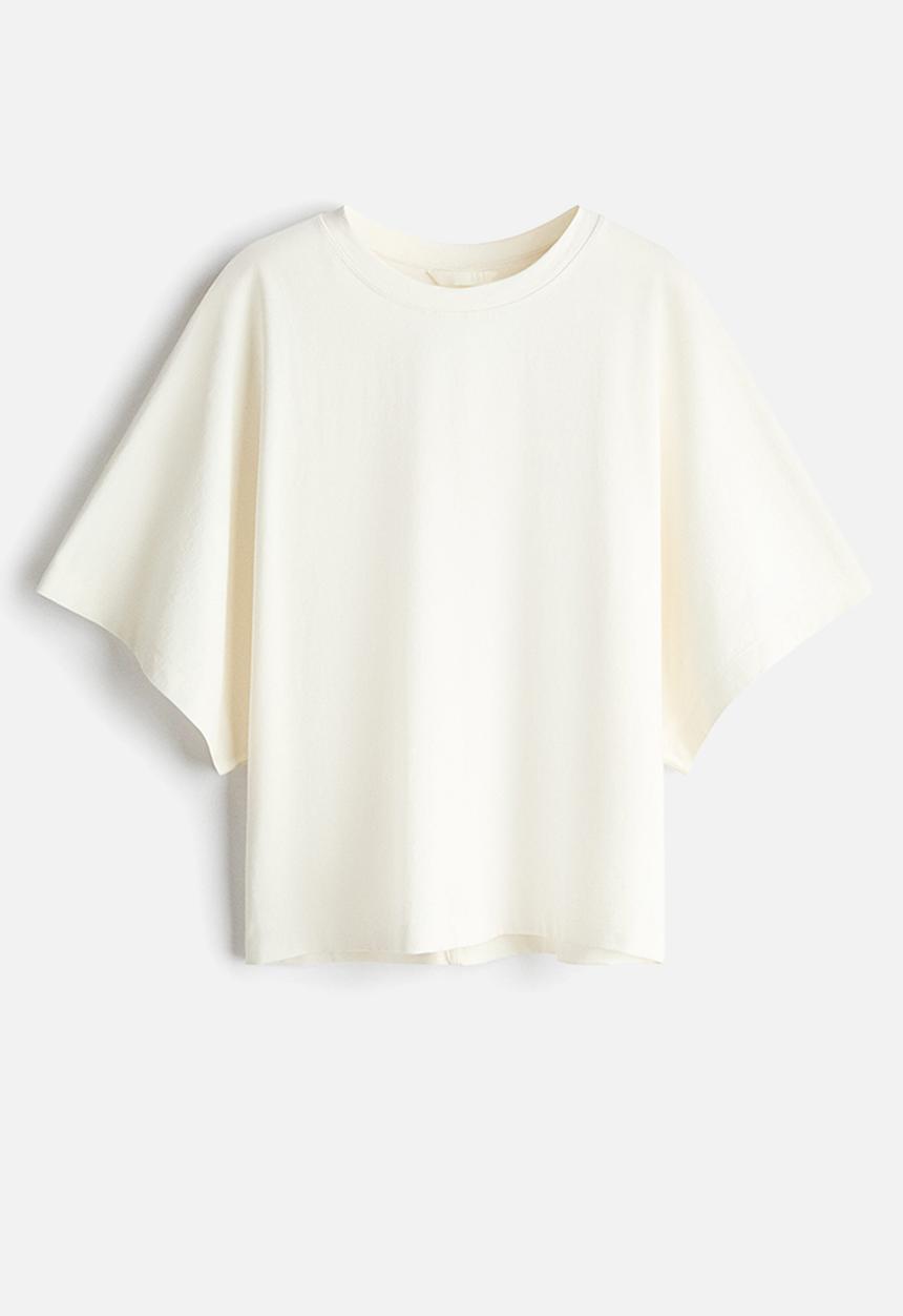 H&M - Batwing-sleeved t-shirt - ivory