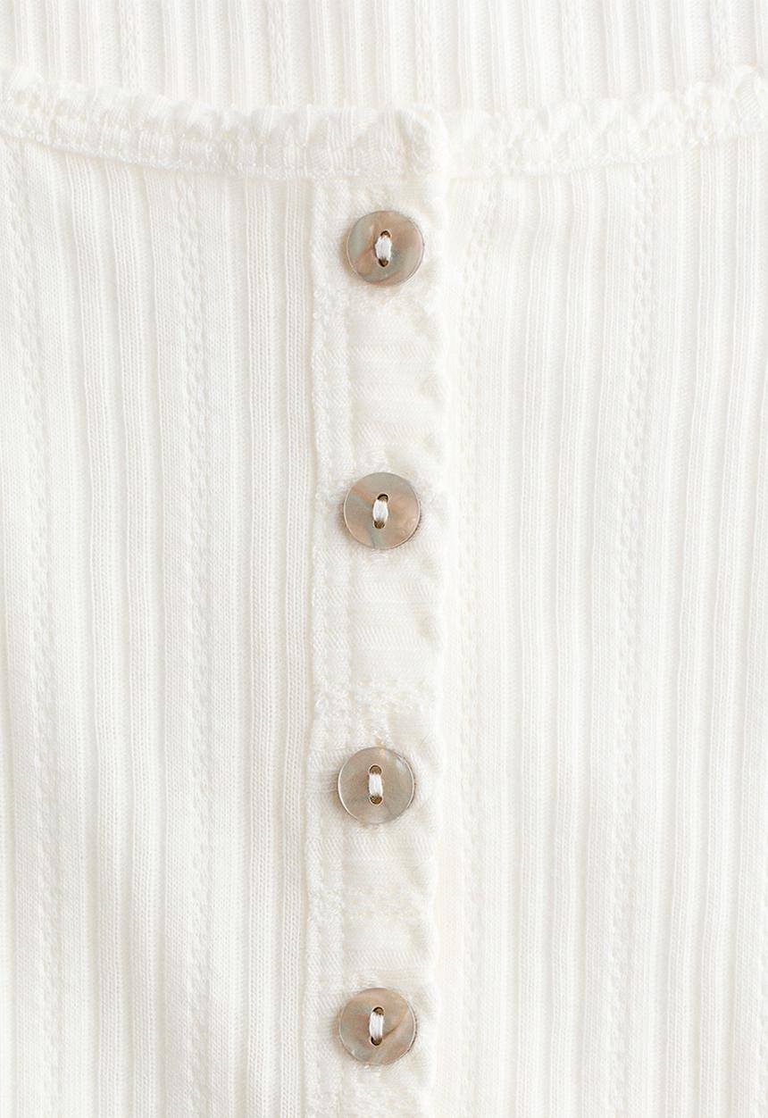H&M - Pointelle-knit top - white