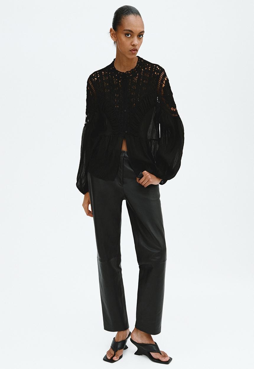 H&M - Crochet-look blouse - black