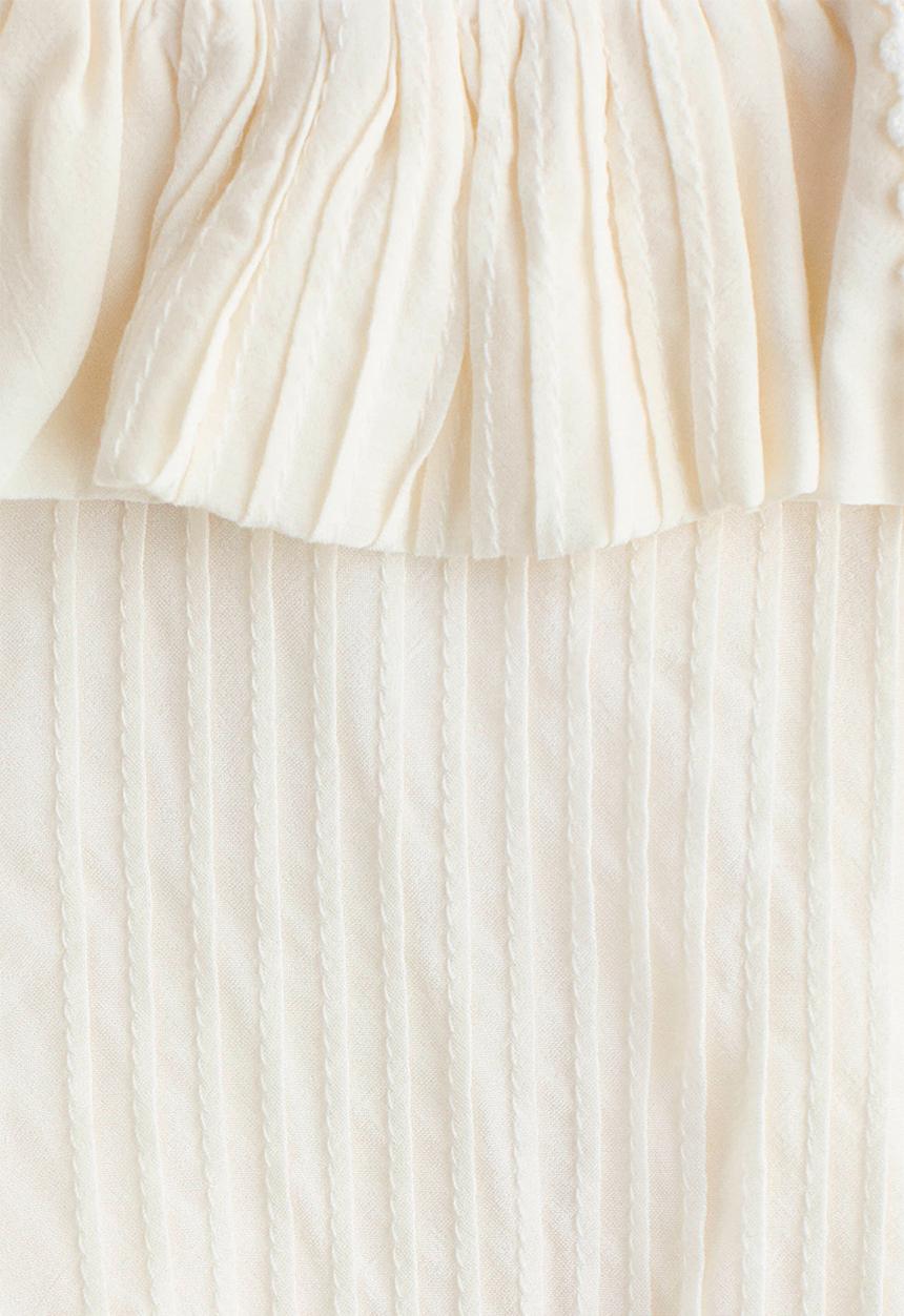 H&M - Bubble-hem strappy top - cream