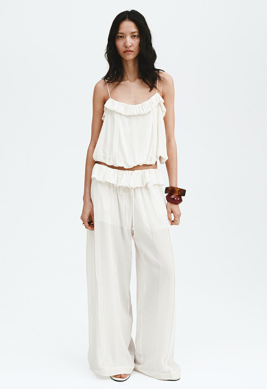 H&M - Pintucked trousers - cream