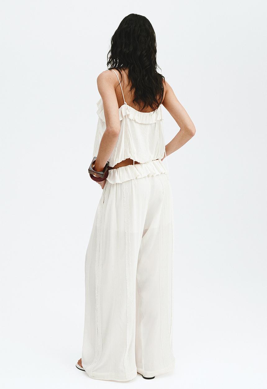 H&M - Pintucked trousers - cream