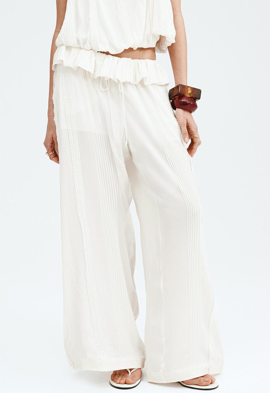 H&M - Pintucked trousers - cream