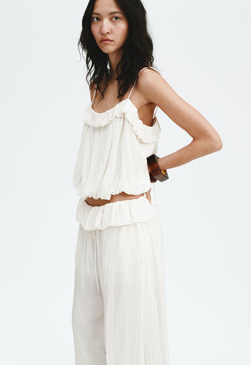 H&M - Pintucked trousers - cream
