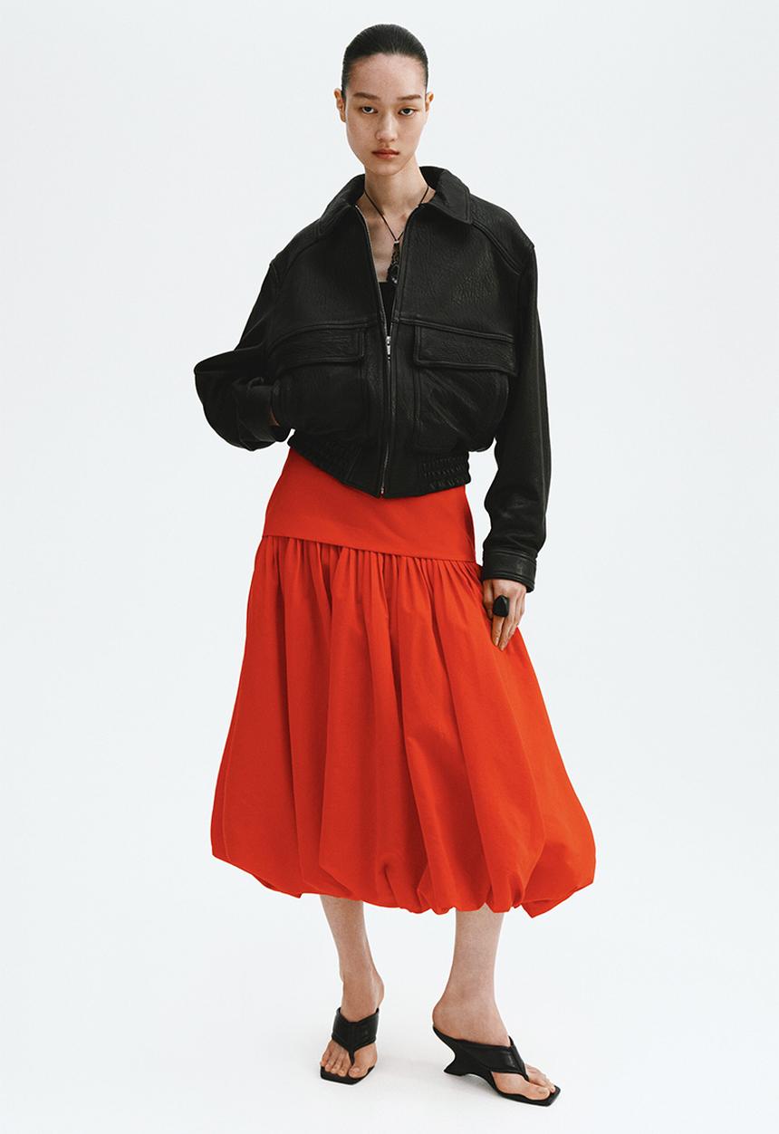 H&M - Midi balloon skirt - bright red