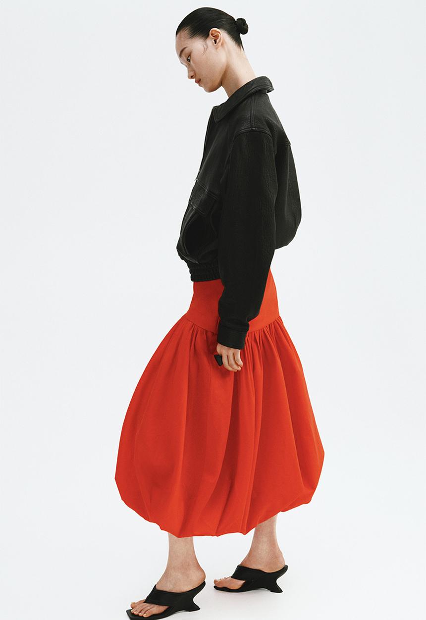 H&M - Midi balloon skirt - bright red
