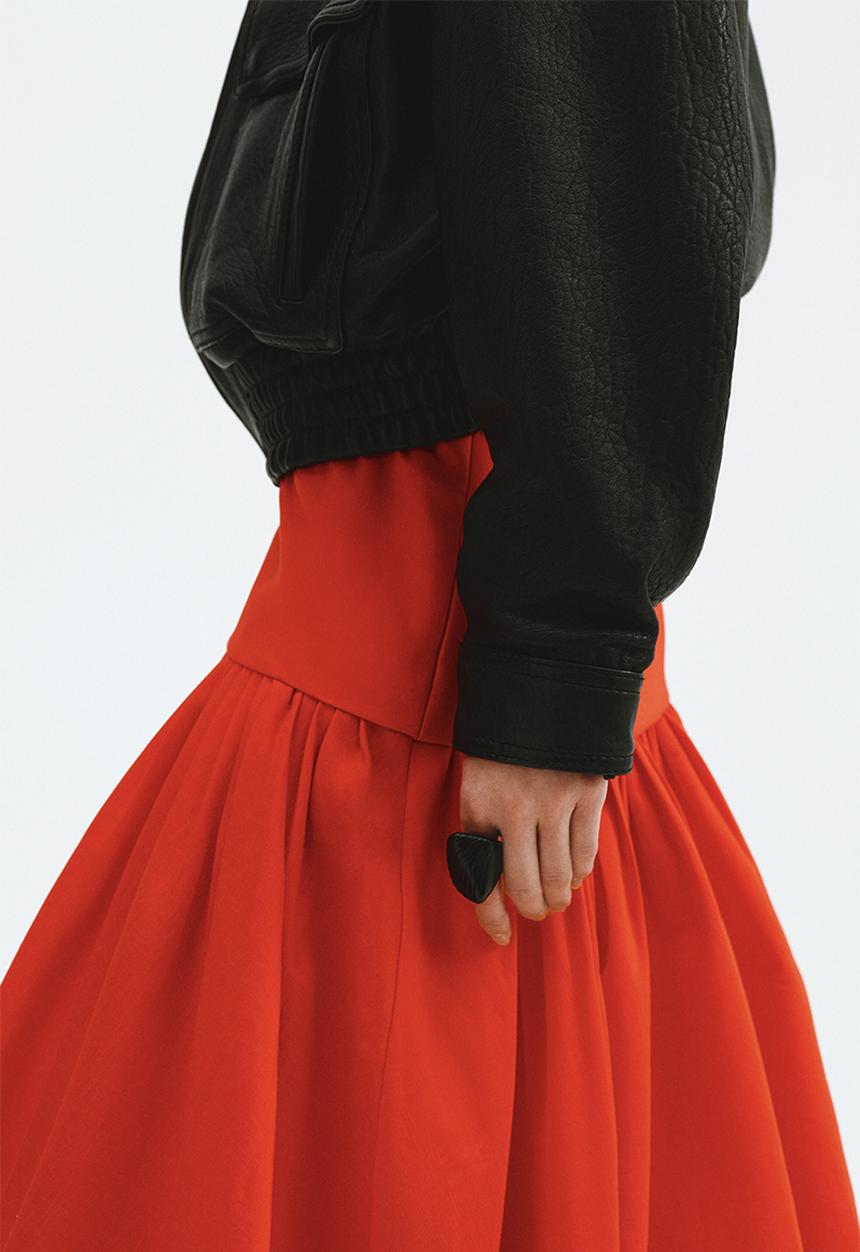 H&M - Midi balloon skirt - bright red