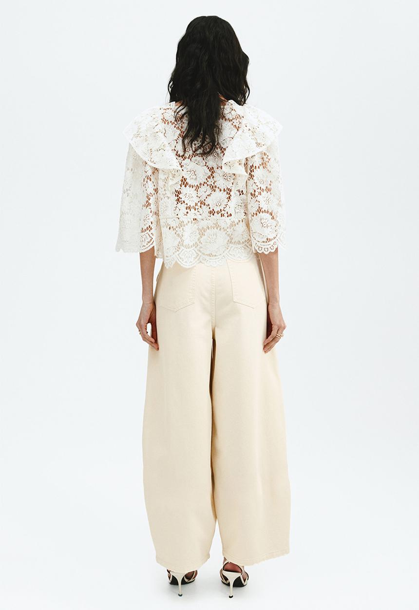 H&M - Barrel leg regular waist jeans - pale yellow