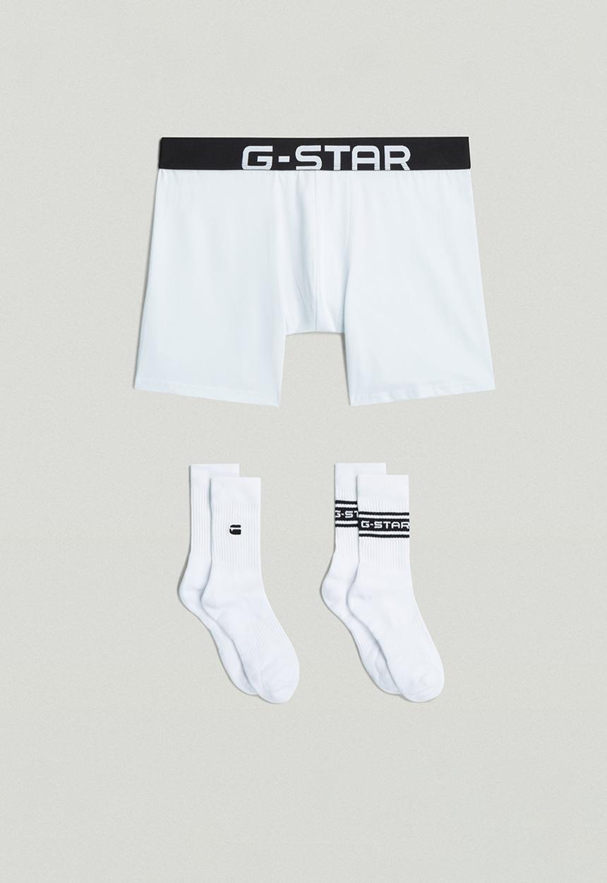 G-STAR - Boxer and 2pk sock giftset - white 