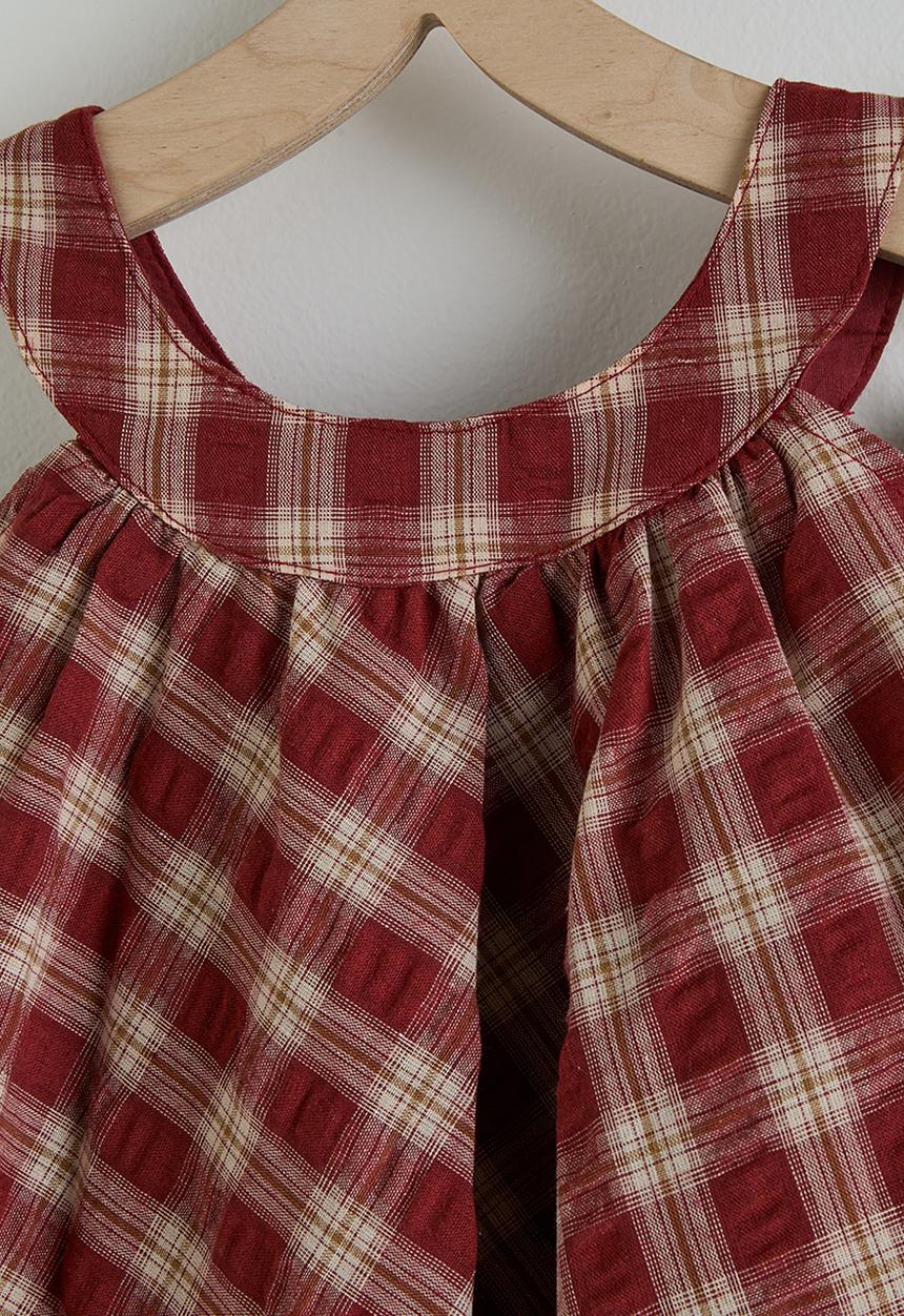 Pop Candy - Check halter neck top with ruffle shorts - red/white