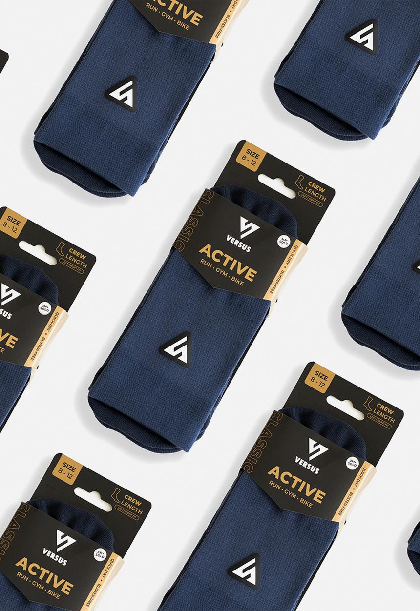 Versus - Classic Active Crew Tab Socks - Navy