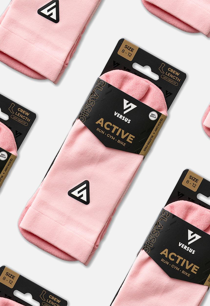 Versus - Classic Active Crew Tab Socks - Pastel Pink