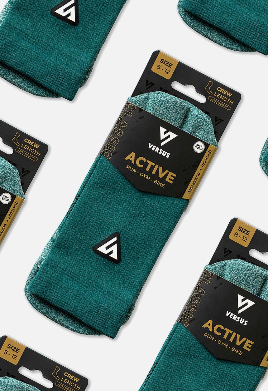 Versus - Classic Active Crew Tab Socks - Teal