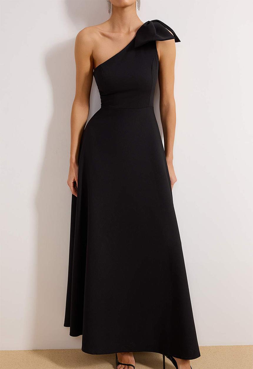 Trendyol - A-Line Evening and Graduation Dress - Black
