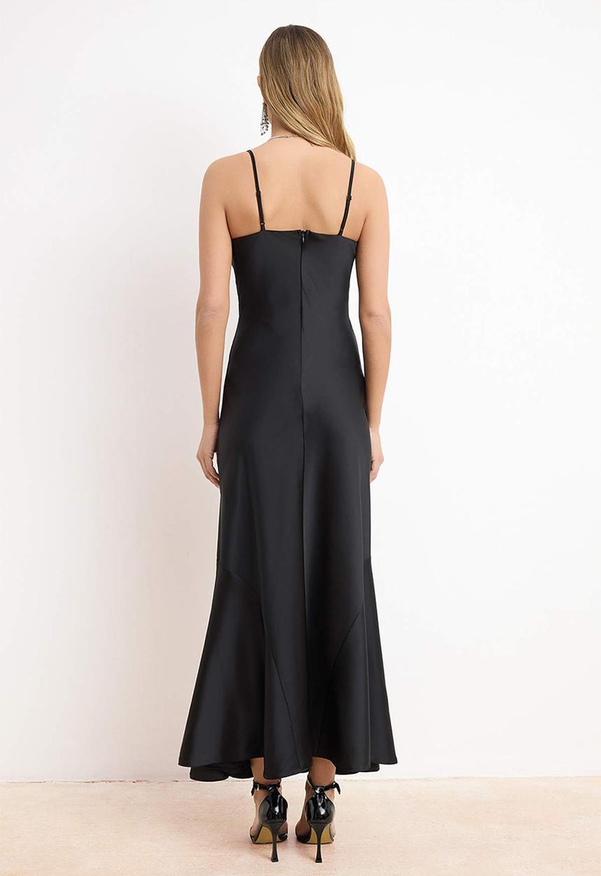 Trendyol - A-Line Maxi Dress - Black