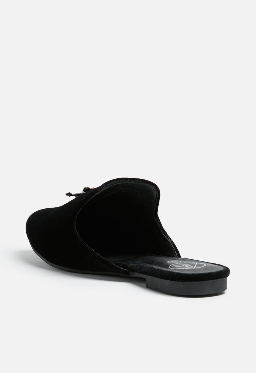 Missguided - Embroidered lady bug velvet mule
