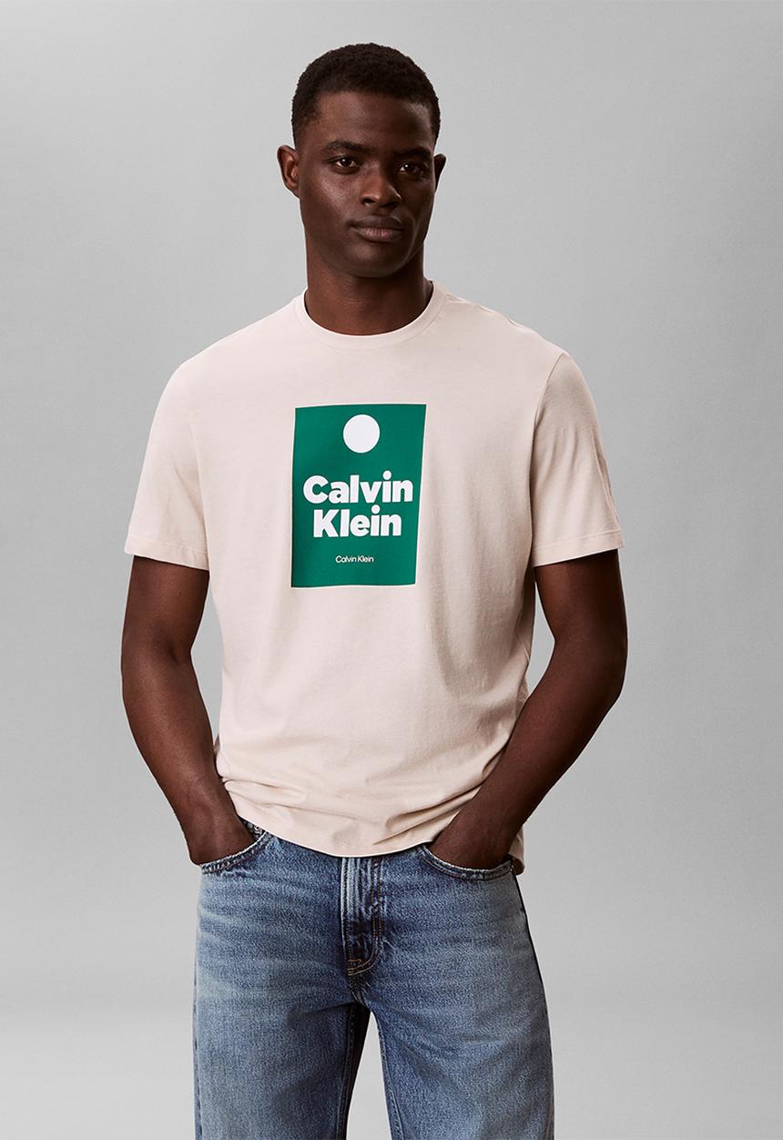 Calvin Klein - Box Logo T-Shirt - Oatmeal