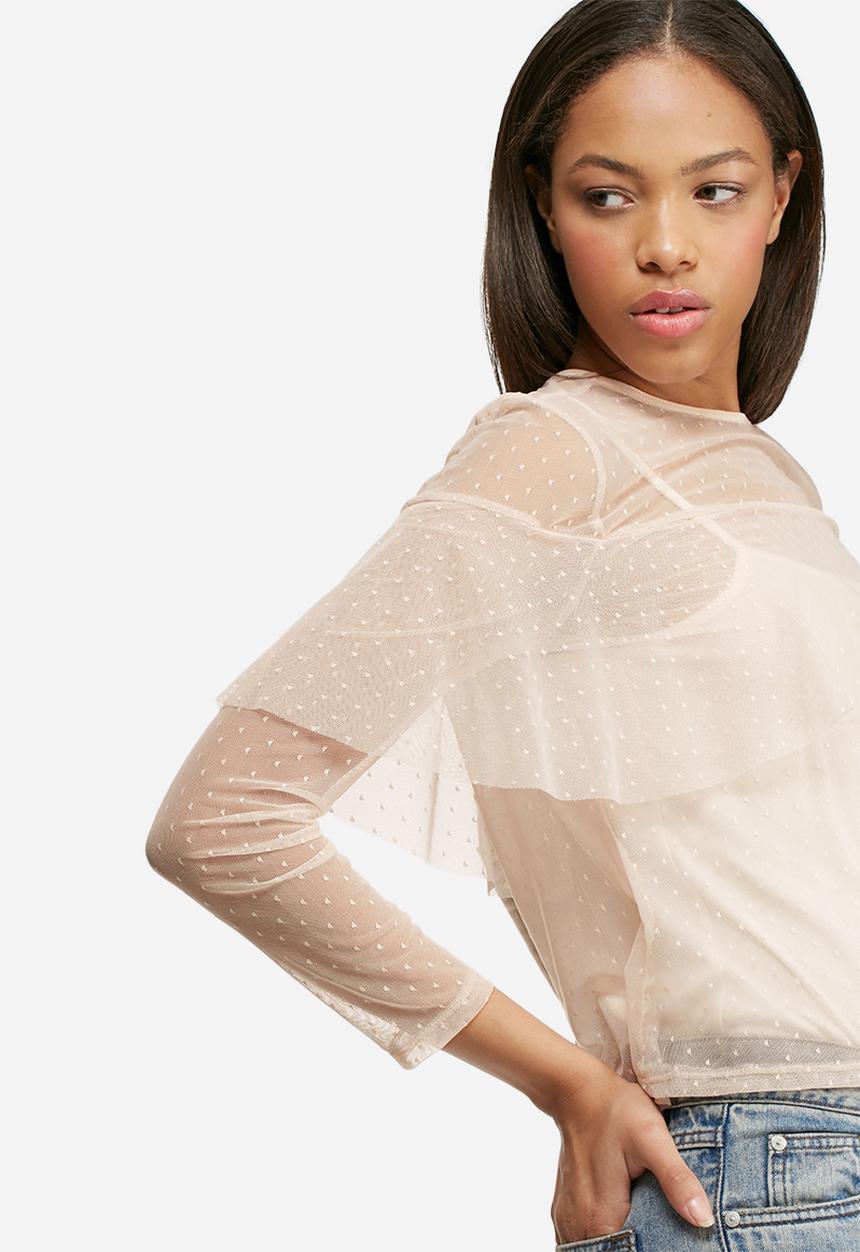 dailyfriday - Mesh frill blouse
