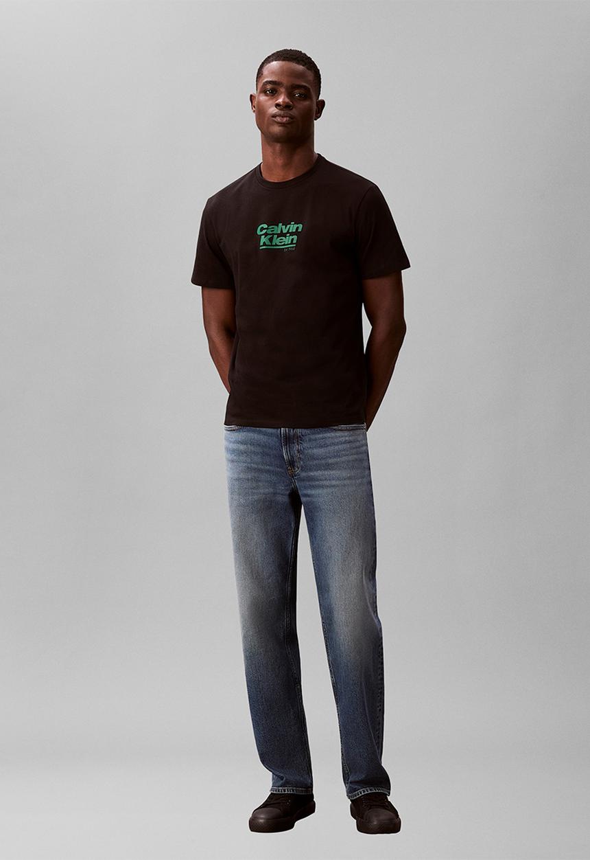 Calvin Klein - Retro Logo Crew Neck T-Shirt - Black