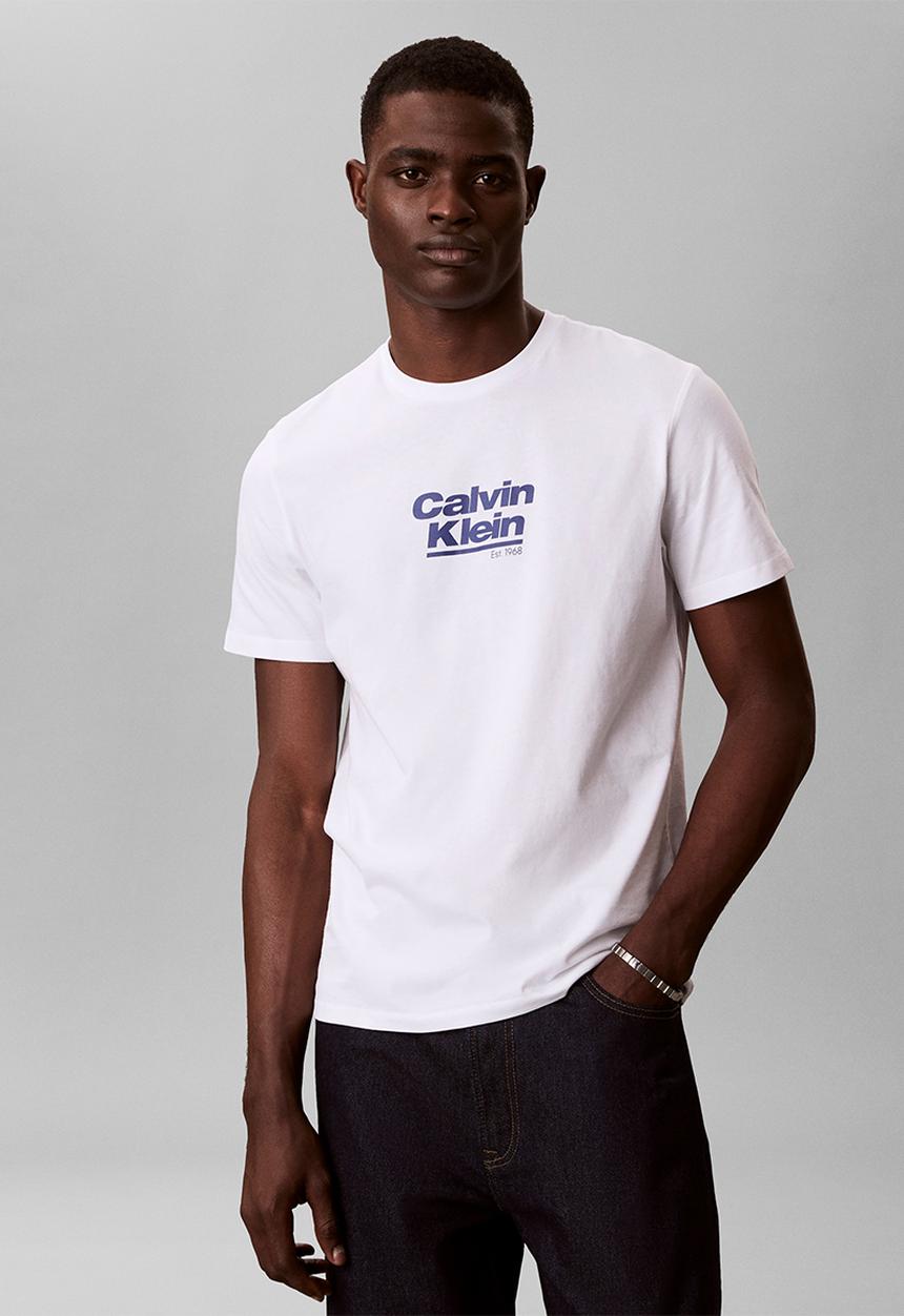 Calvin Klein - Retro Logo Crew Neck T-Shirt - Bright White