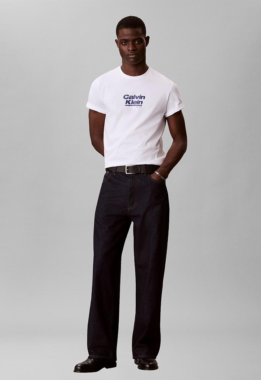 Calvin Klein - Retro Logo Crew Neck T-Shirt - Bright White