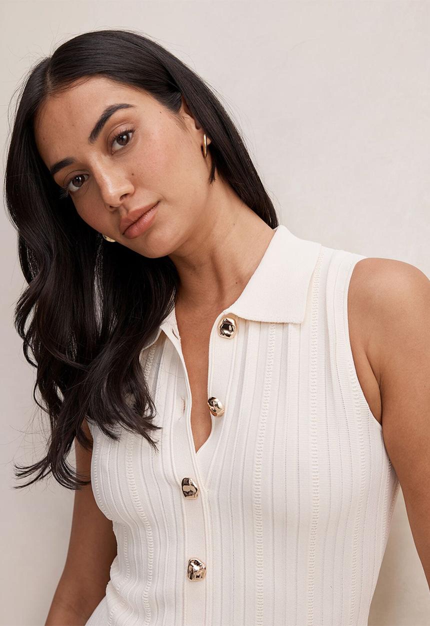 Forever New - Melanie knit midi dress in cream