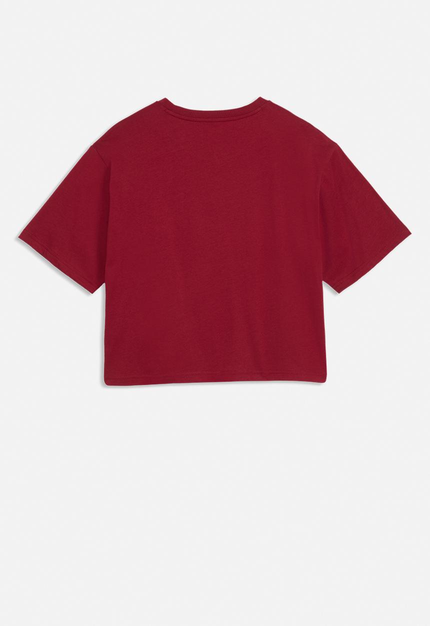 PUMA - Plus ess cropped no. 1 logo relaxed tee - garnet glow