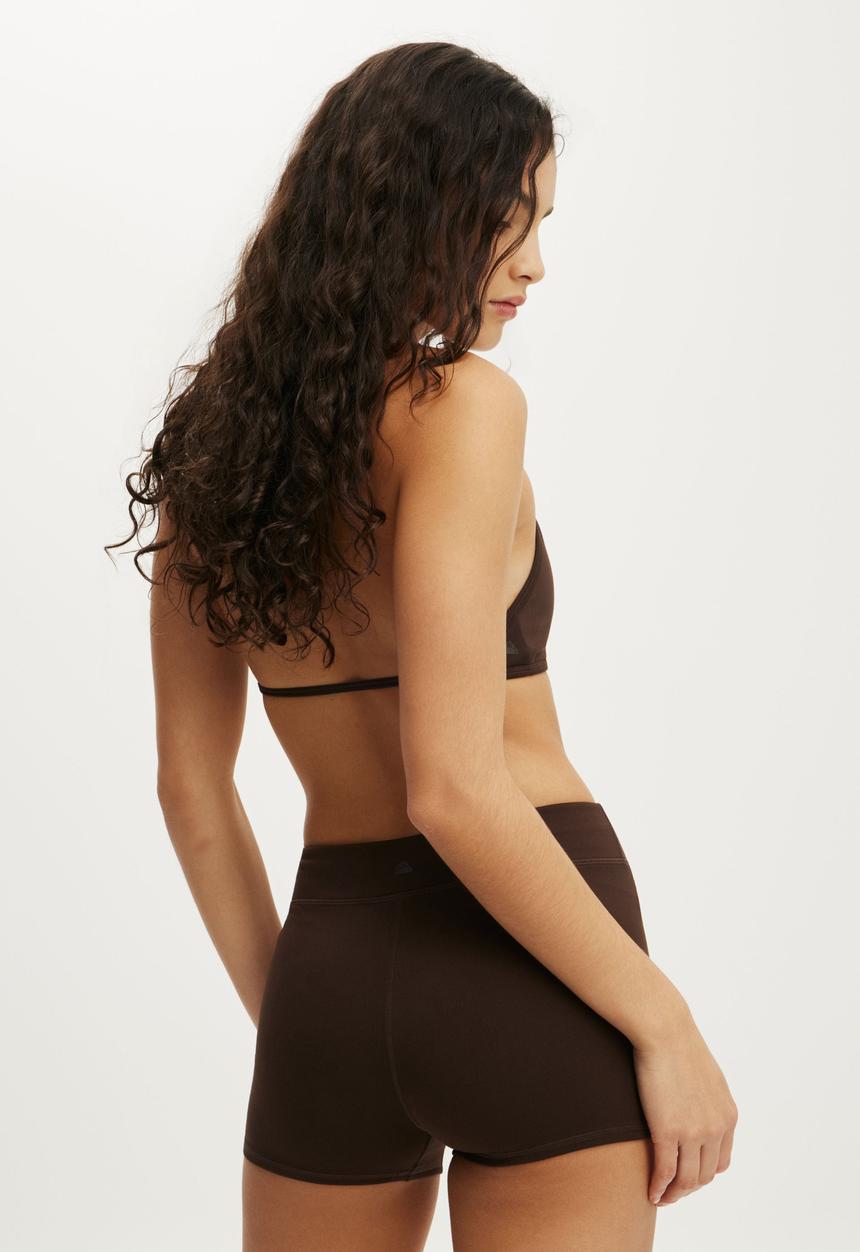 Cotton On - Ultra Soft Tie Front Micro Short - French Roast1