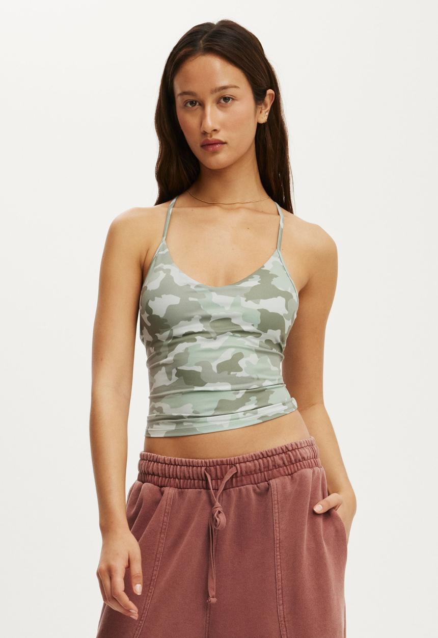 Cotton On - Ultra Soft V Neck Racer Back Tank - Camo