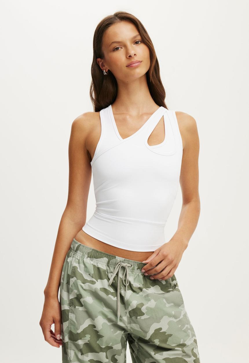 Cotton On - Ultra Move Double Layer Tank - White