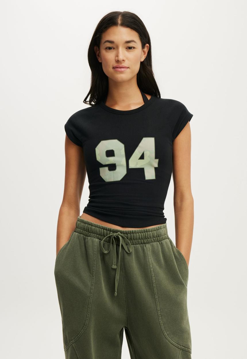 Cotton On - Active Cap Sleeve Tee - Black
