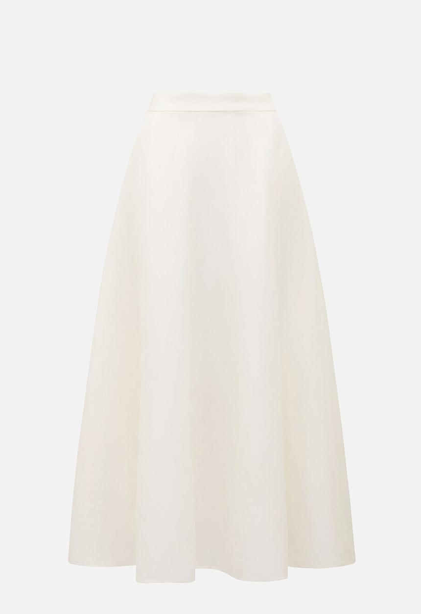 Forever New - Georgina linen blend midi skirt in porcelain