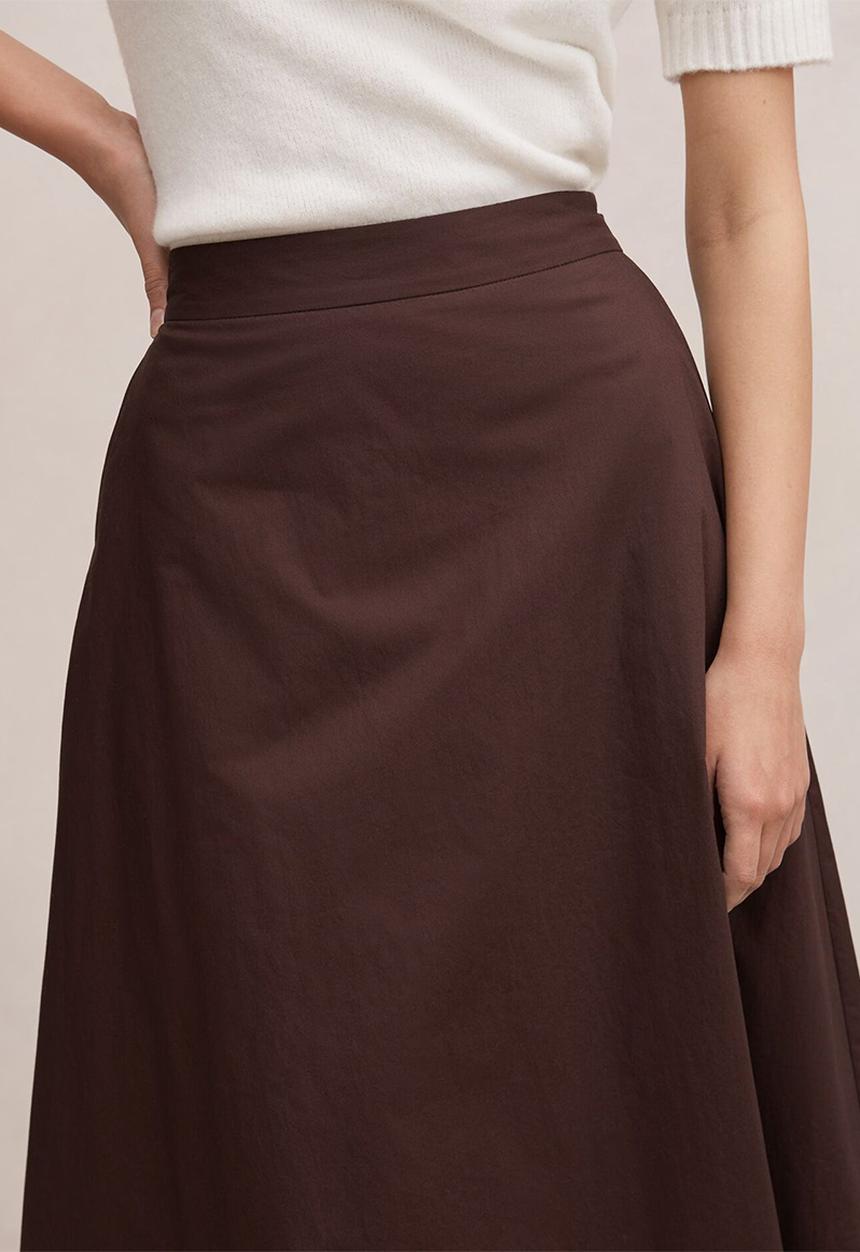 Forever New - Chrissy cotton midi skirt in chocolate