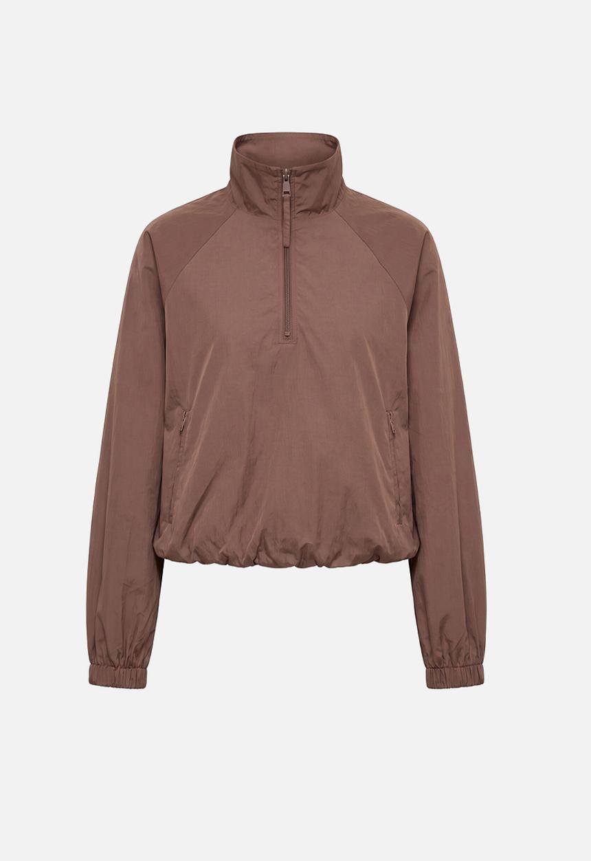 Forever New - Kim quarter zip windbreaker jacket in chocolate truffle